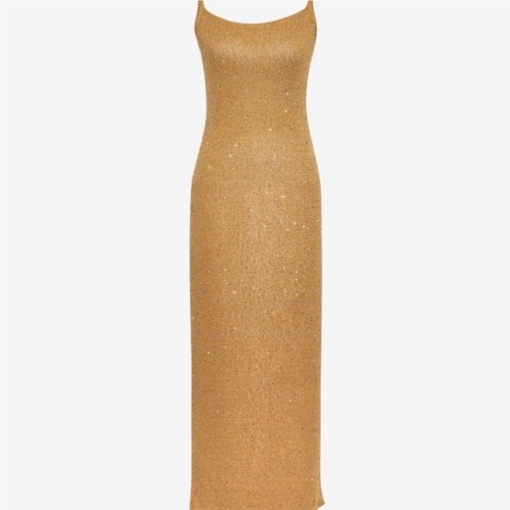 Rumored Palm Beach Maxi Dress in Gold - worn once and is in perfect condition!
